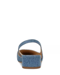 Cecile Denim Cap-Toe Slingback Denim Coconut