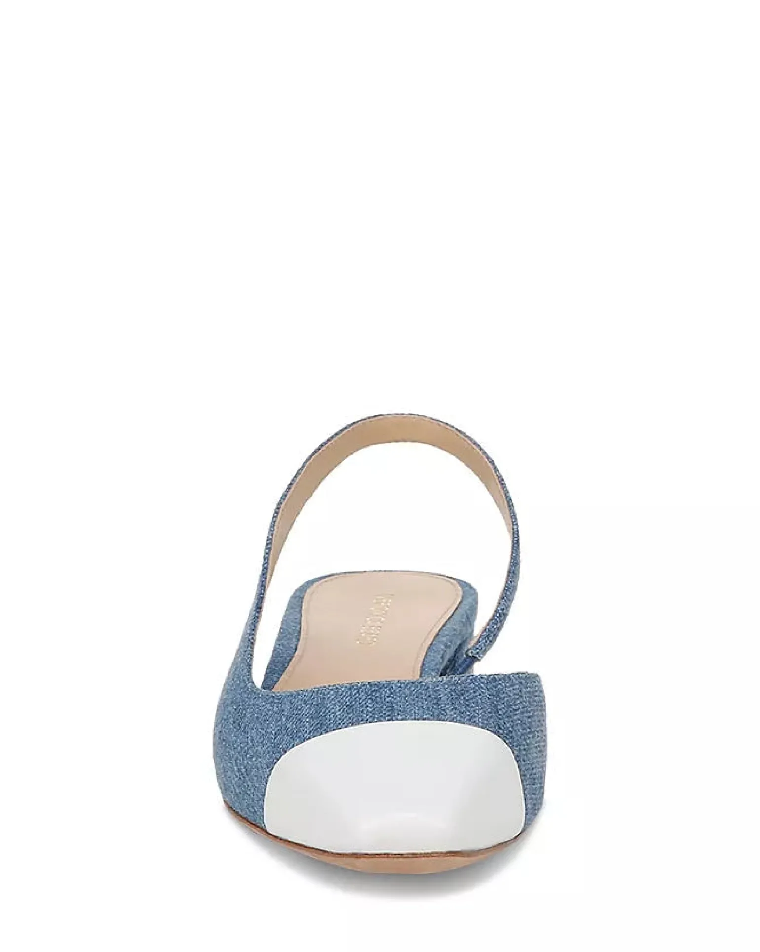 Cecile Denim Cap-Toe Slingback Denim Coconut