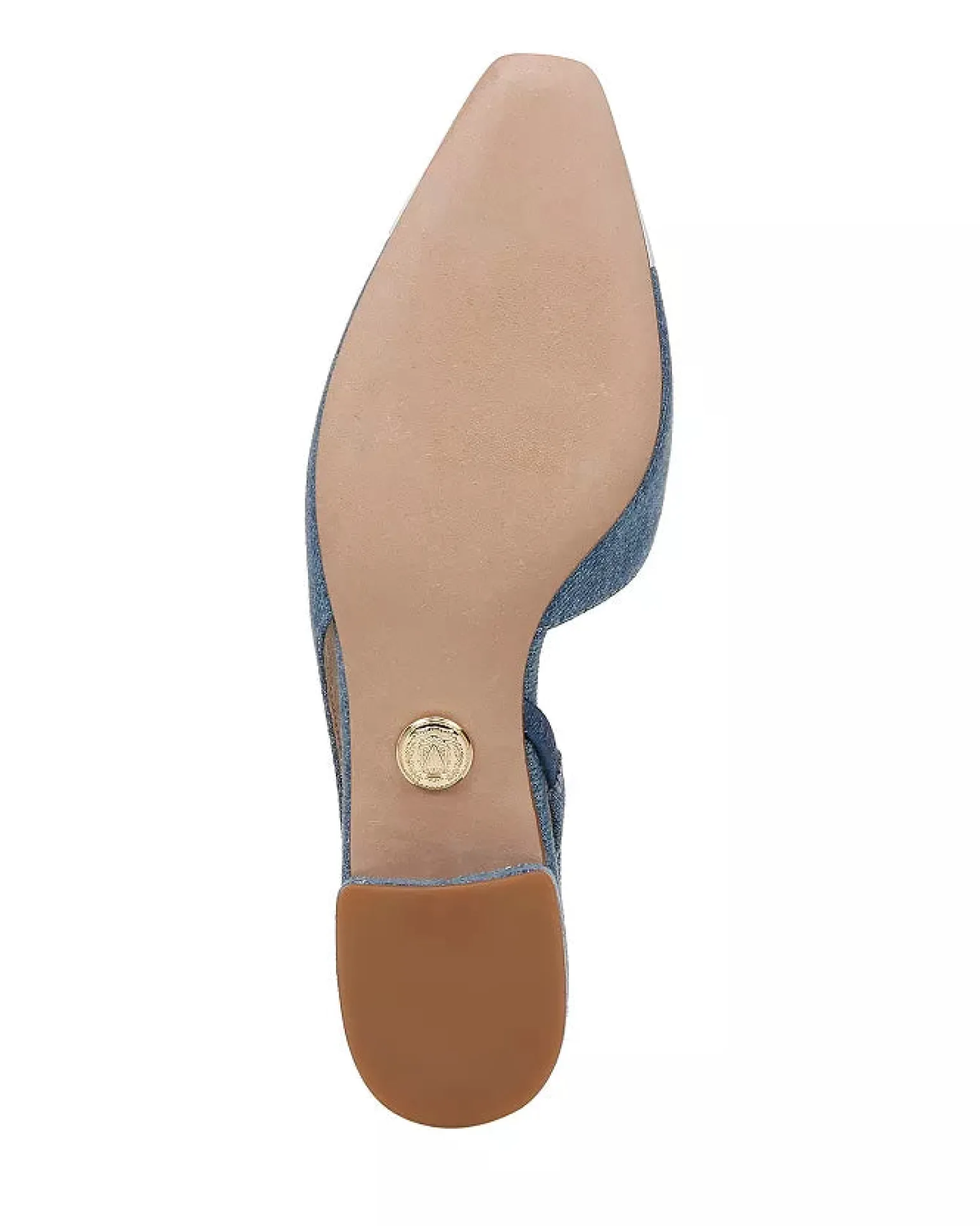 Cecile Denim Cap-Toe Slingback Denim Coconut