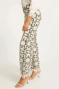 Celina Pant Ivory/Black Lace