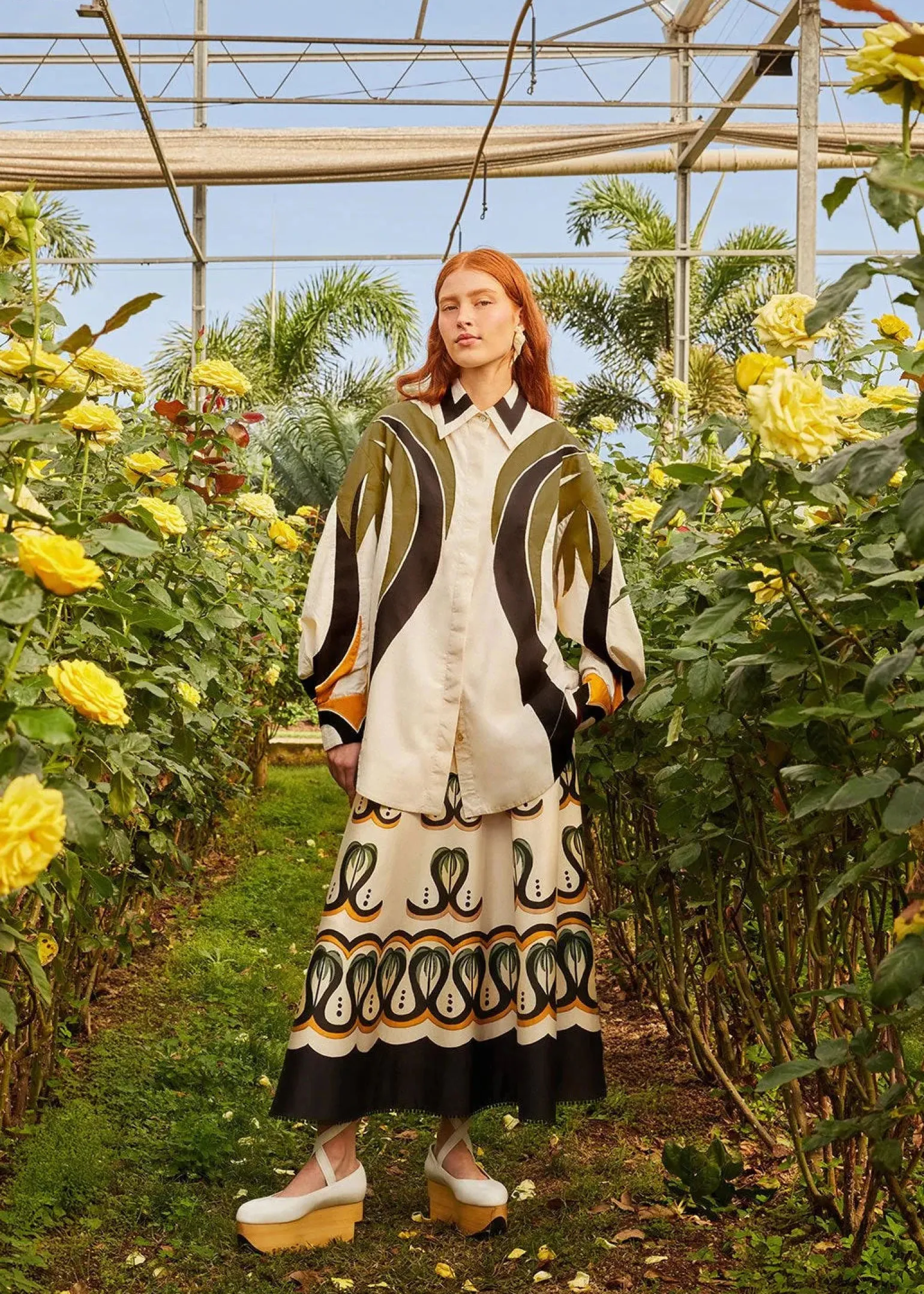 Coconut Tree Flow Skirt Multicolor