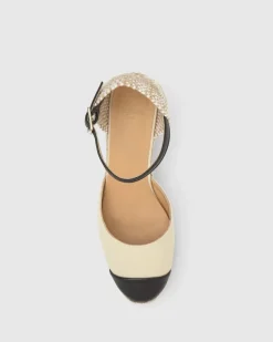 Coraline Leather Toe-Cap Espadrille Crudo