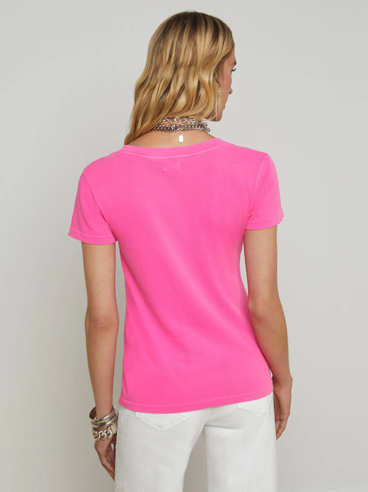 Cory Short Sleeve Crew Neck Tee Pink Glo