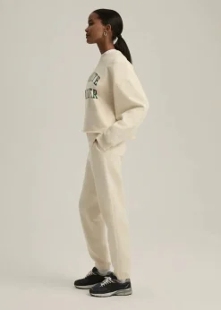 Cropped Collegiate Sweatshirt Gardenia/Emerald