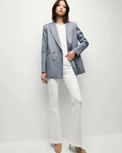 Dale Linen Dickey Jacket Blue Melange