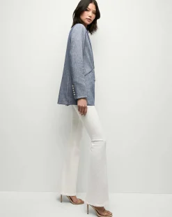 Dale Linen Dickey Jacket Blue Melange