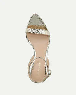 Darcelle Metallic Leather Sandal Platinum