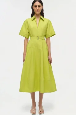 Deanna Cotton Midi Dress Yellow Plum