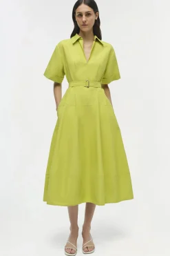 Deanna Cotton Midi Dress Yellow Plum