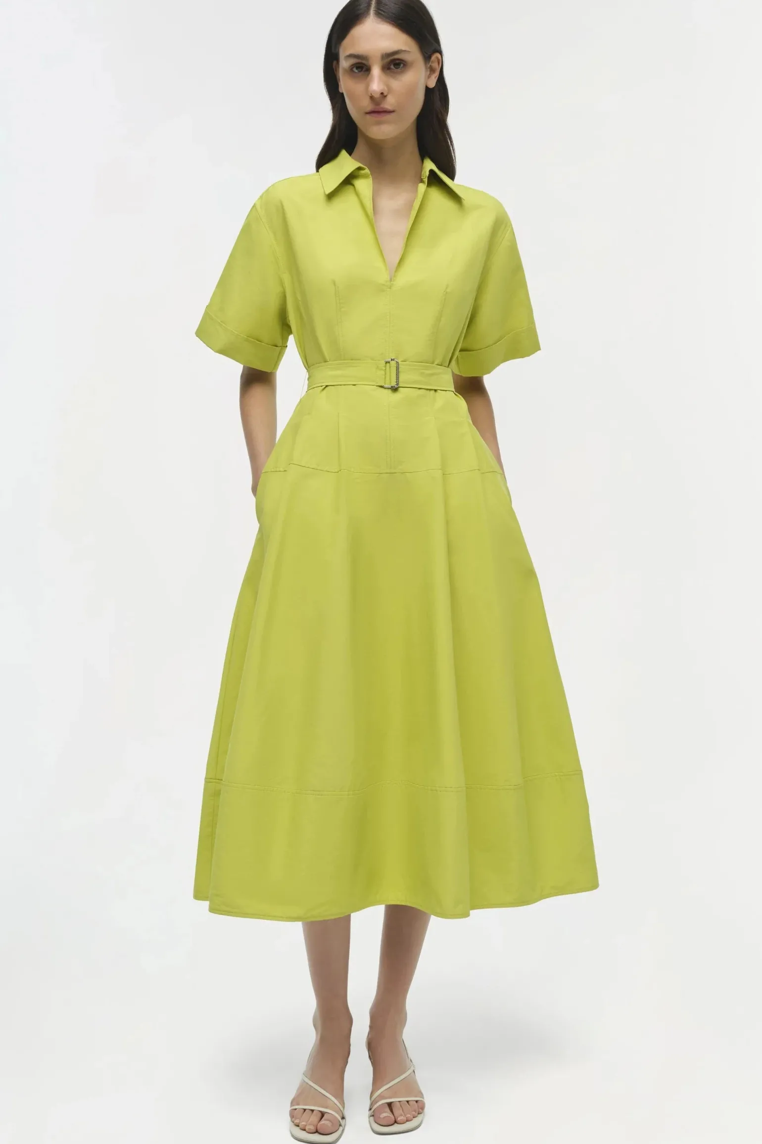 Deanna Cotton Midi Dress Yellow Plum