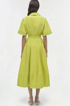 Deanna Cotton Midi Dress Yellow Plum