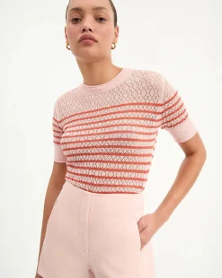 Declan Pullover Pink Shell/Persimmon