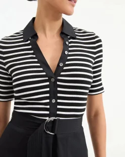Delise Mixed Media Dress White/Black
