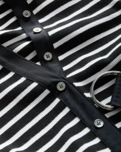 Delise Mixed Media Dress White/Black