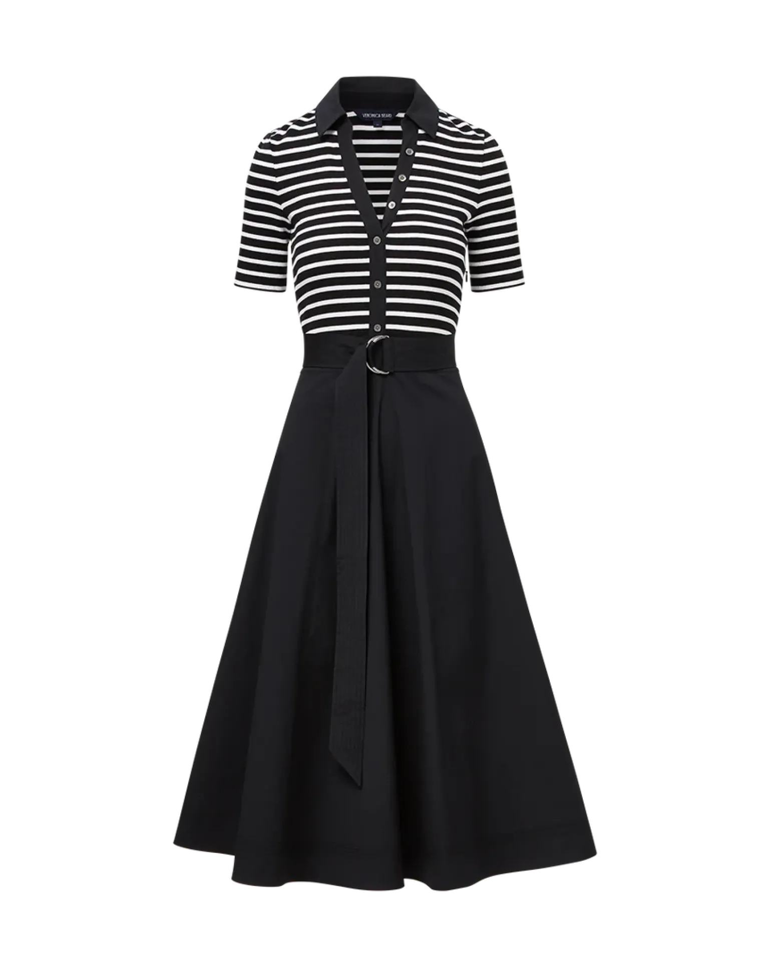 Delise Mixed Media Dress White/Black