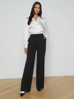 Divya Pintuck Tux Shirt White
