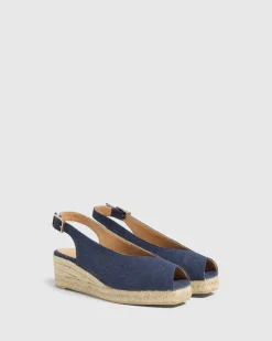 Dosalia Peep-Toe Espadrille Azul Oxford