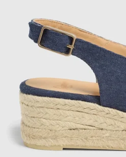Dosalia Peep-Toe Espadrille Azul Oxford