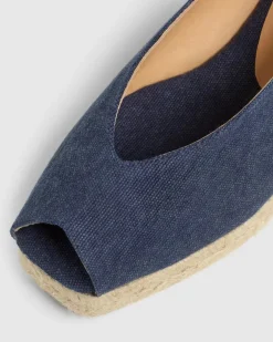 Dosalia Peep-Toe Espadrille Azul Oxford