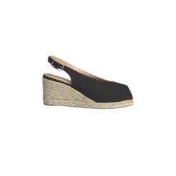 Dosalia Peep-Toe Espadrille Negro