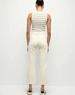 Dylan Ankle High Rise Straight Ecru