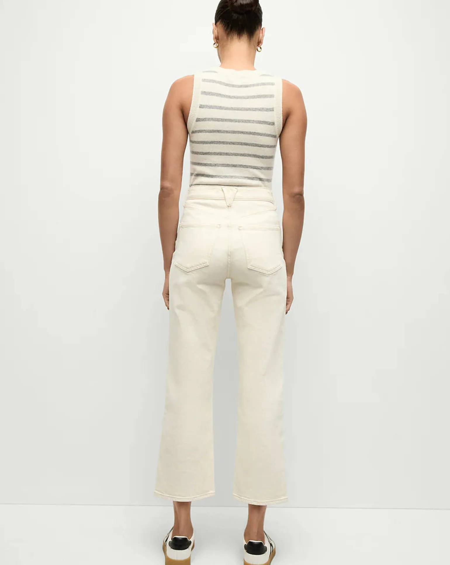 Dylan Ankle High Rise Straight Ecru