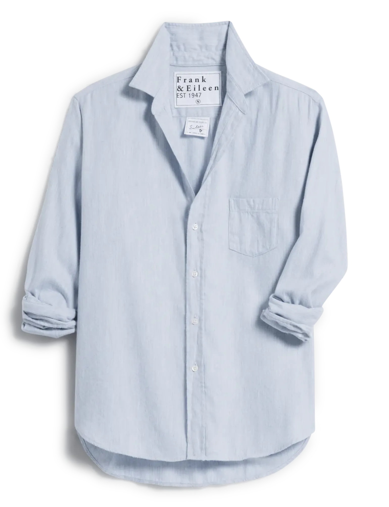 Eileen Relaxed Button Up Gray Blue