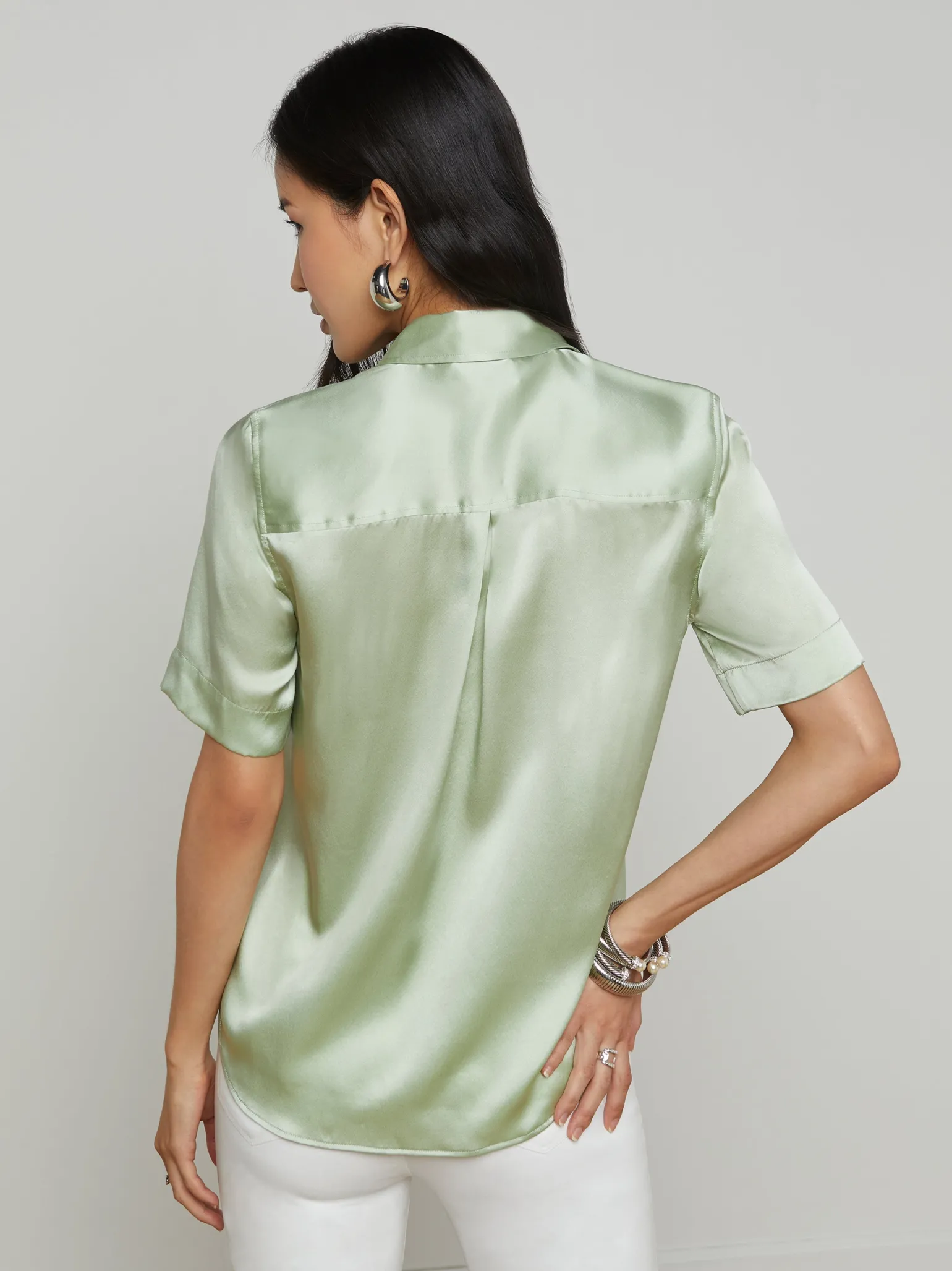 Ellah Short Sleeve Blouse Laurel Green
