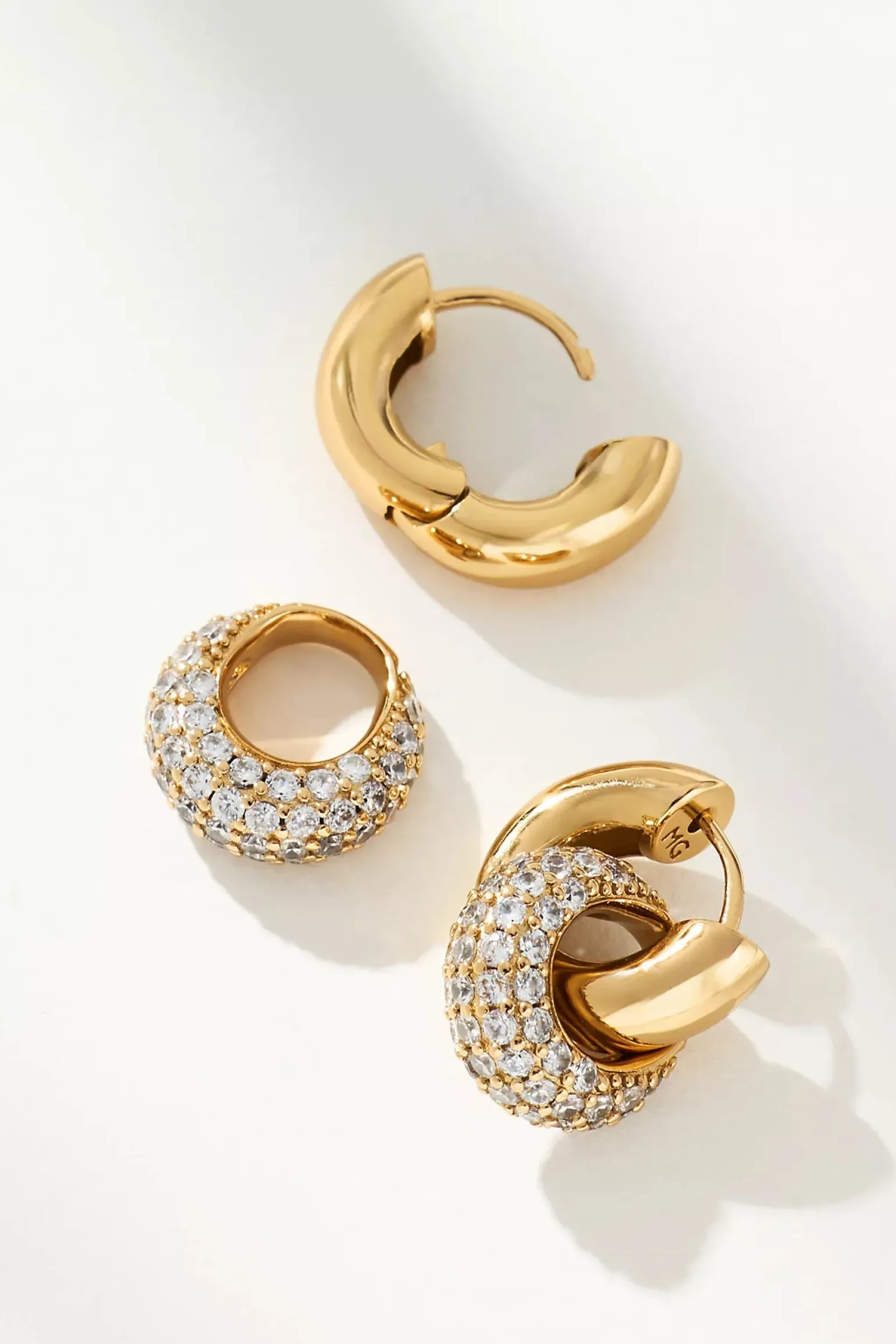Essex Huggie Hoops Gold/Clear