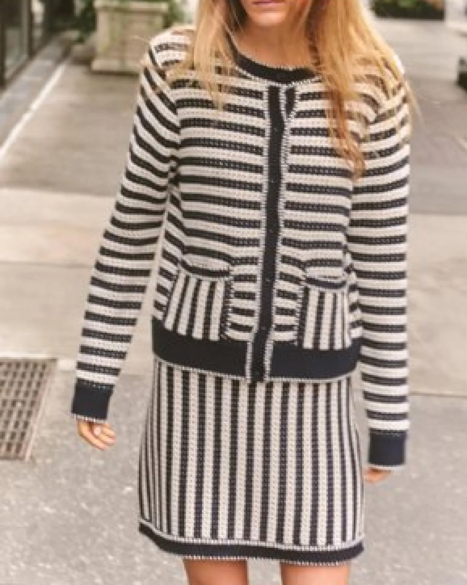 Ezra Cardigan Midnight Blue Stripe