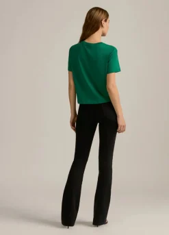 Favorite Daughter Cropped Collegiate Tee Emerald/White