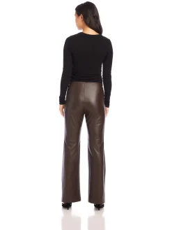 Finley Wide Leg Pant Brown