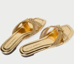 Flossie Mignon Knot Flat Sandal Champagne