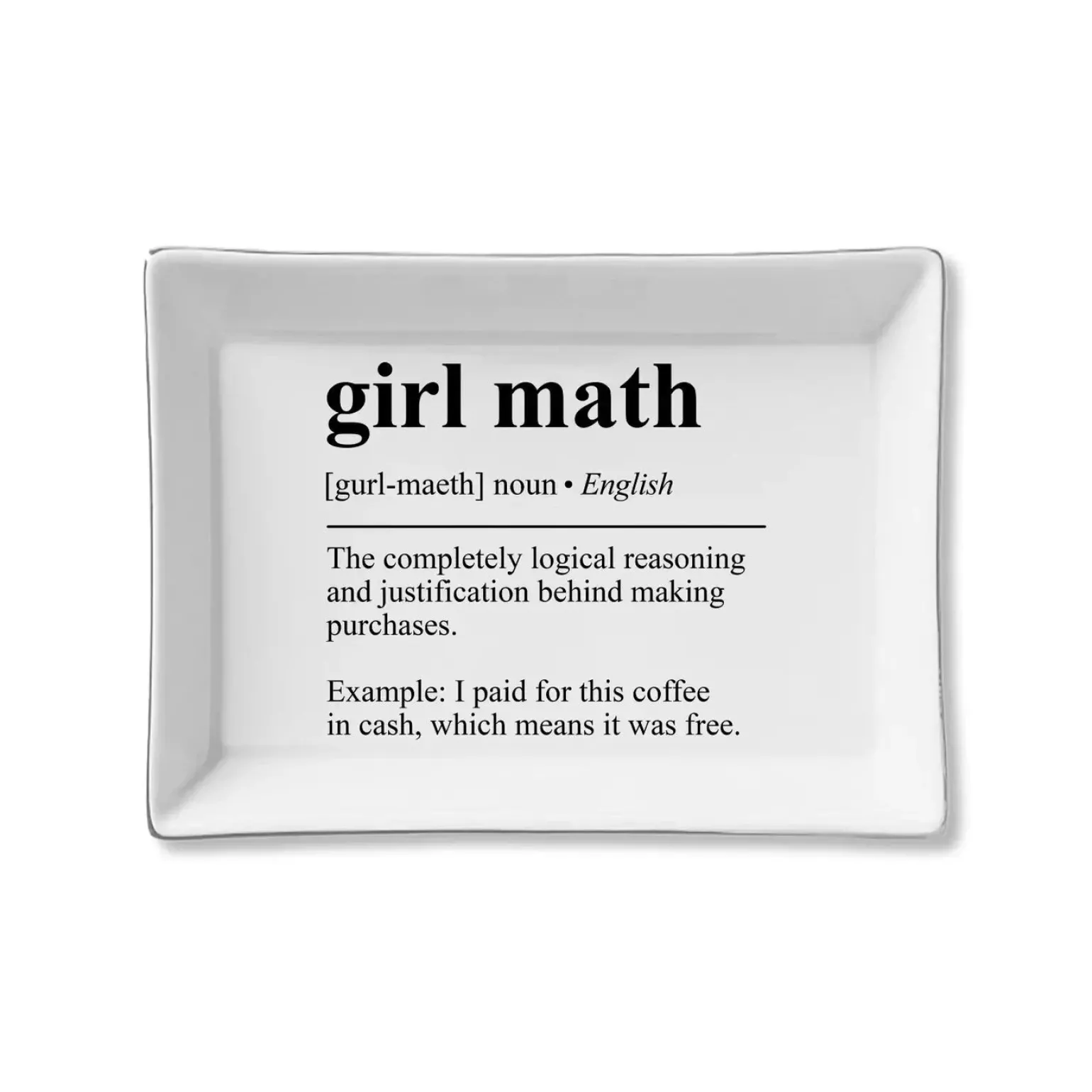 Girl Math Ceramic Tray