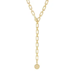Gold Ball Drop Adjustable Lariat Necklace