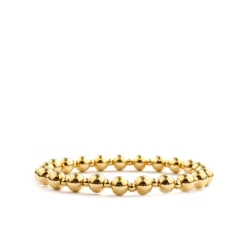 Gold 6mm Multi Size Beaded Ball Bracelet