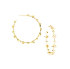 Gold Plated Spiked CZ Hoop