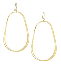 Gold Plated Thin Multi Oval Drop Earring