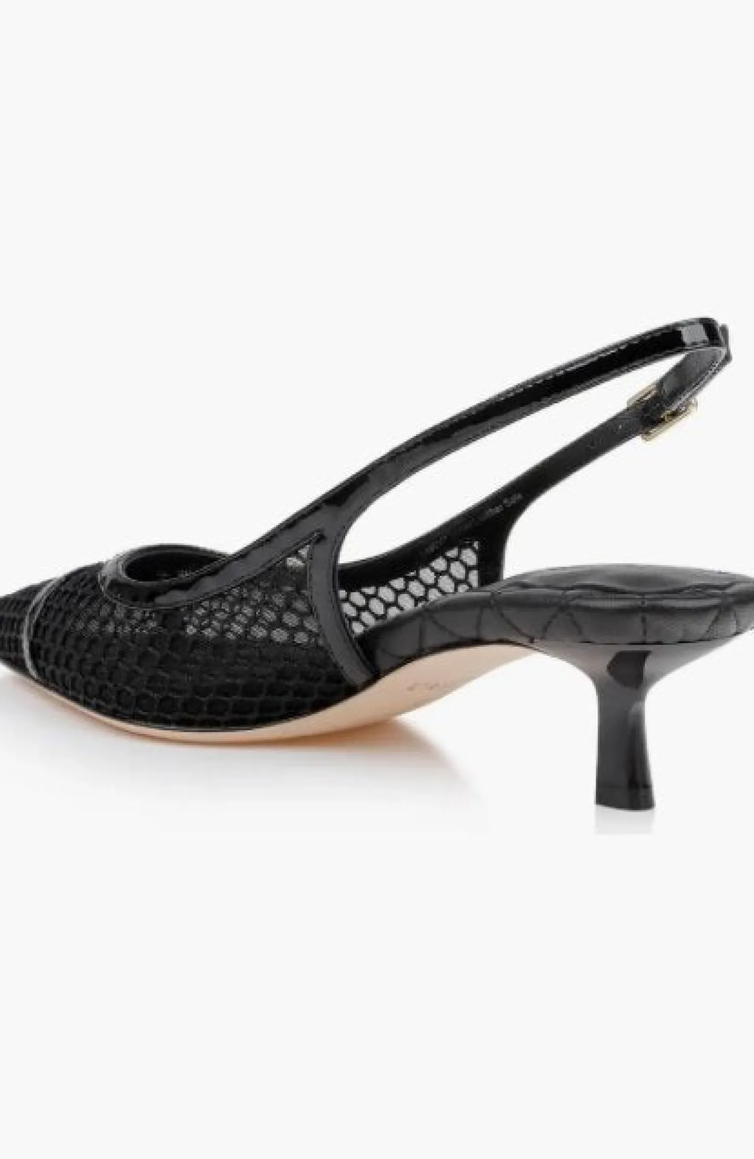 Graland Pointed Toe Slingback Pump Black Mesh
