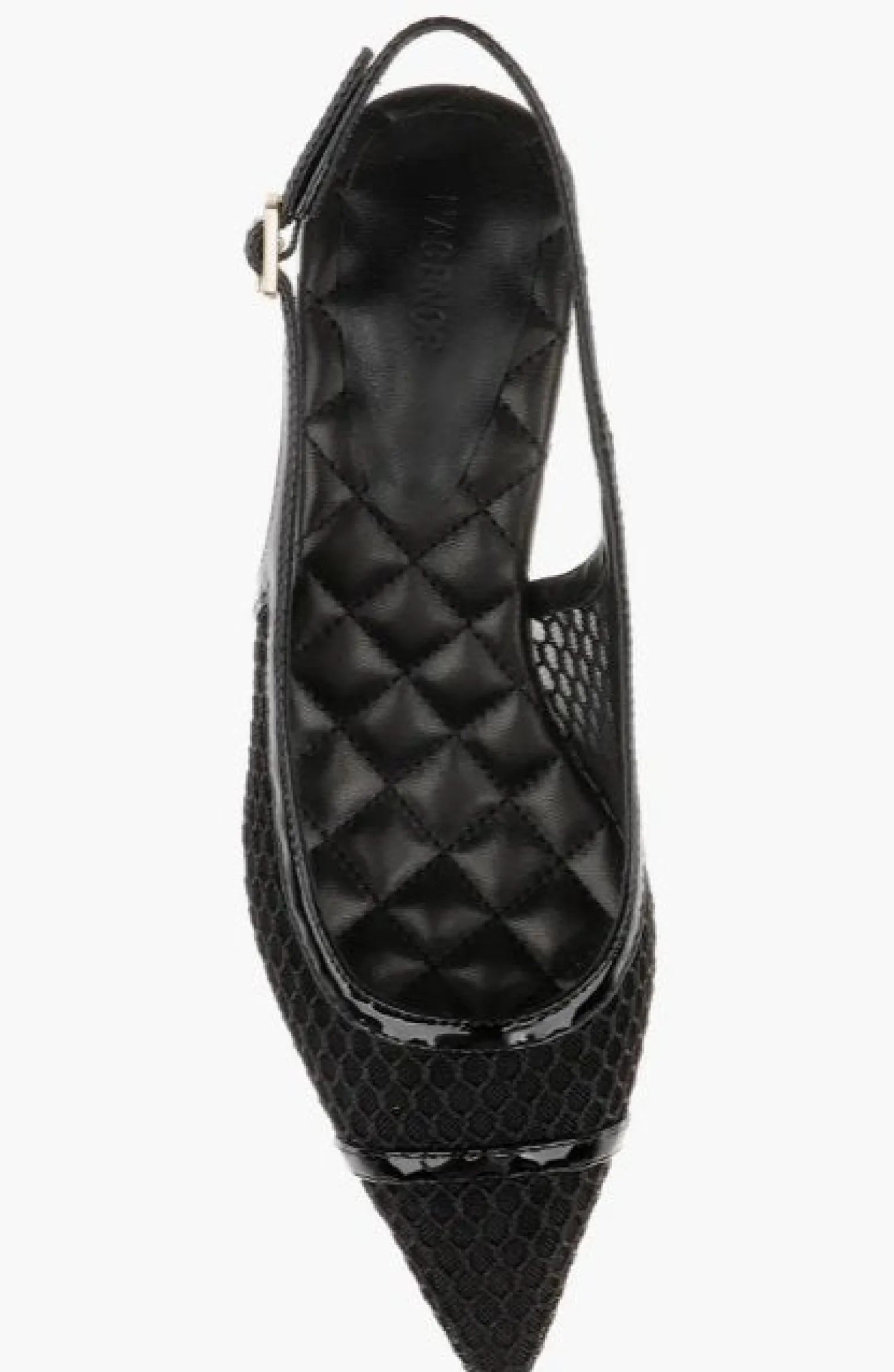 Graland Pointed Toe Slingback Pump Black Mesh