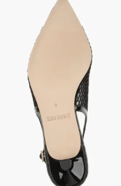 Graland Pointed Toe Slingback Pump Black Mesh