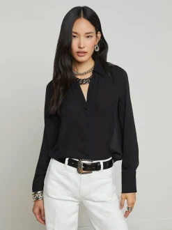 Hailie Silk Dragon Blouse Black