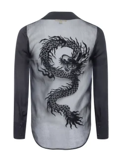Hailie Silk Dragon Blouse Black