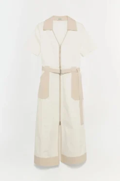 Hanover Cotton Midi Dress Ivory Multi
