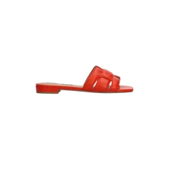 Holly Flat Kid Leather Rojo