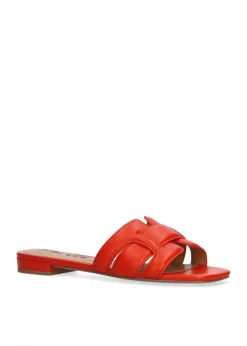 Holly Flat Kid Leather Rojo