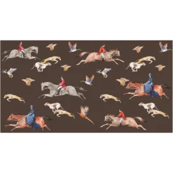Horse Ride Cashmere Scarf Brown