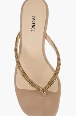 Hortense Kitten Heel Sandal Almond Nude