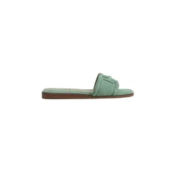 Irina Slide Sandal Green Suede