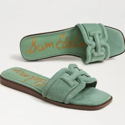 Irina Slide Sandal Green Suede